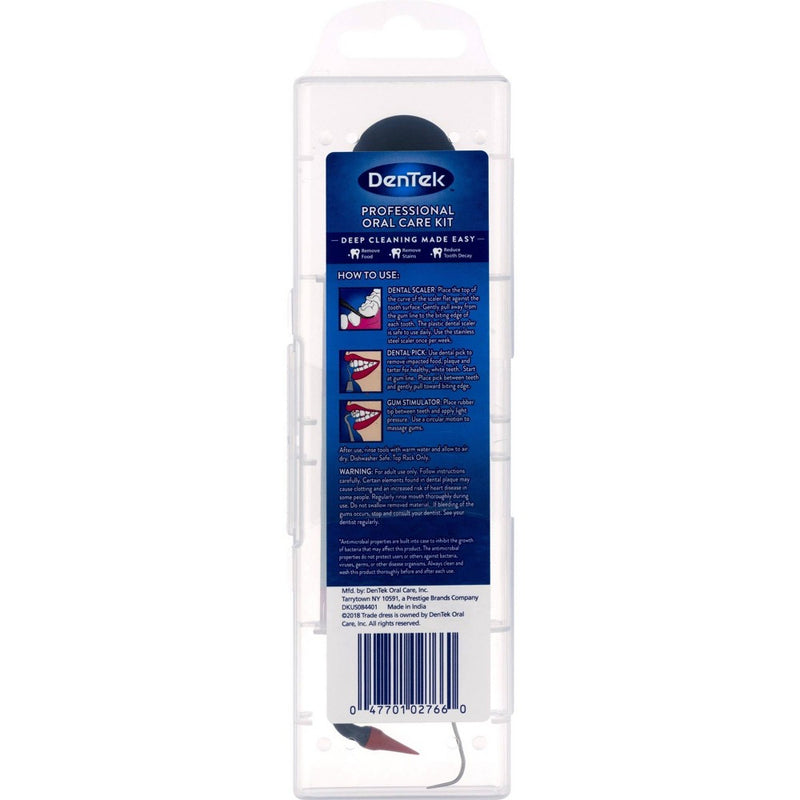 DenTek Professional Oral Care Kit - 1ct Kit with Dental Pick & Scaler, Tartar Removal Tool & Gum Stimulator, and Mouth Mirror