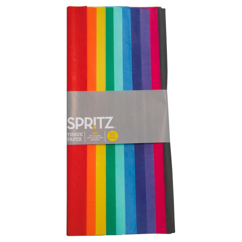 50ct Striped Pastel Tissue Paper Red/Orange - Spritz