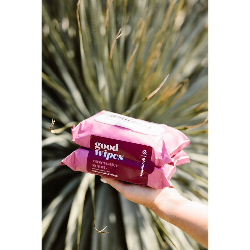 Goodwipes Rosewater Flushable Wipes - 2pk/120ct