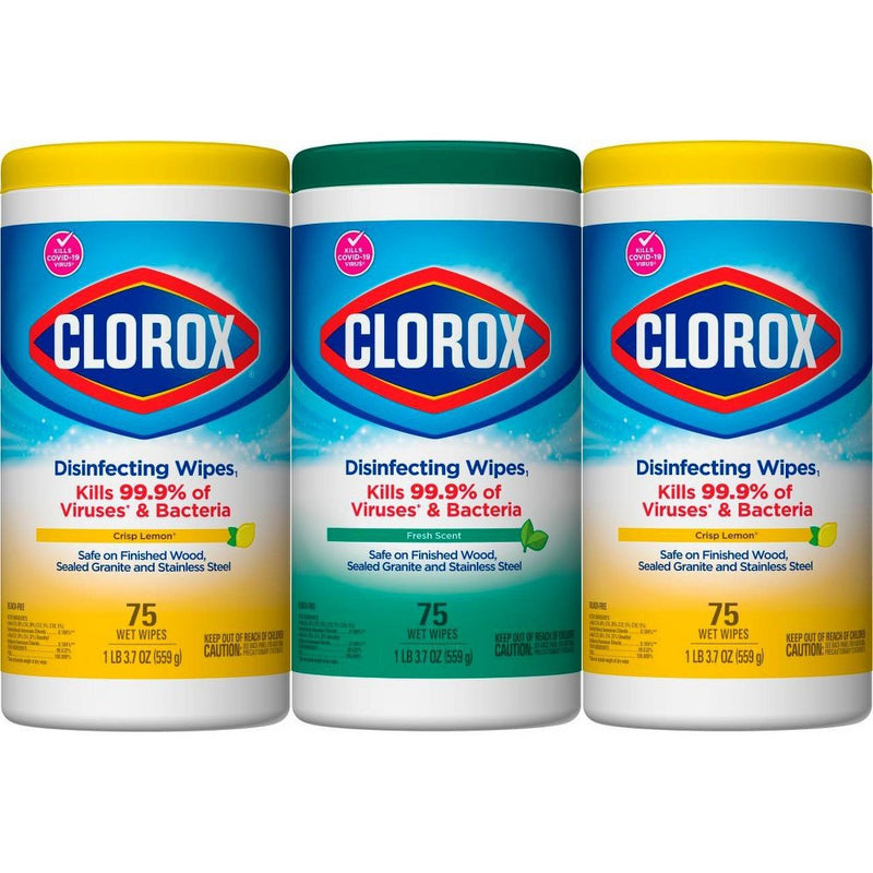 Clorox Disinfecting Wipes Value Pack Bleach Free Cleaning Wipes - 75ct Each/3pk