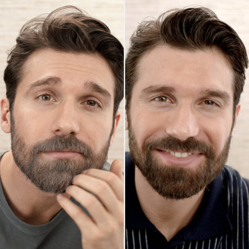 JUst For Men Mustache & Beard Brush-In Color Gel, Medium Brown M-35