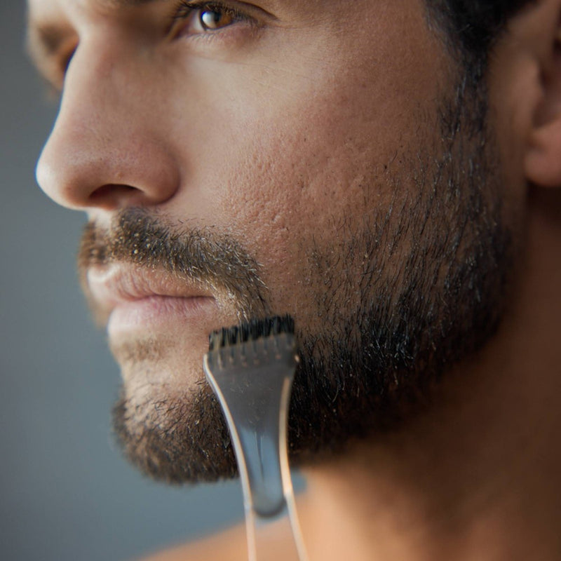 JUst For Men Mustache & Beard Brush-In Color Gel, Medium Brown M-35
