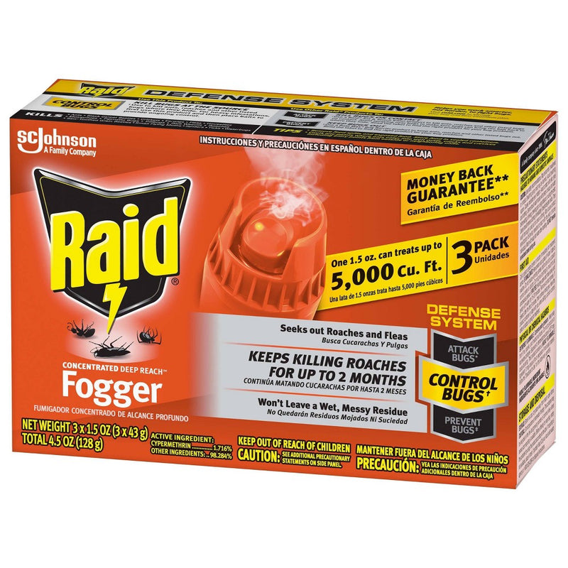 Raid Concentrated Deep Reach Fogger - 1.5oz/3cans