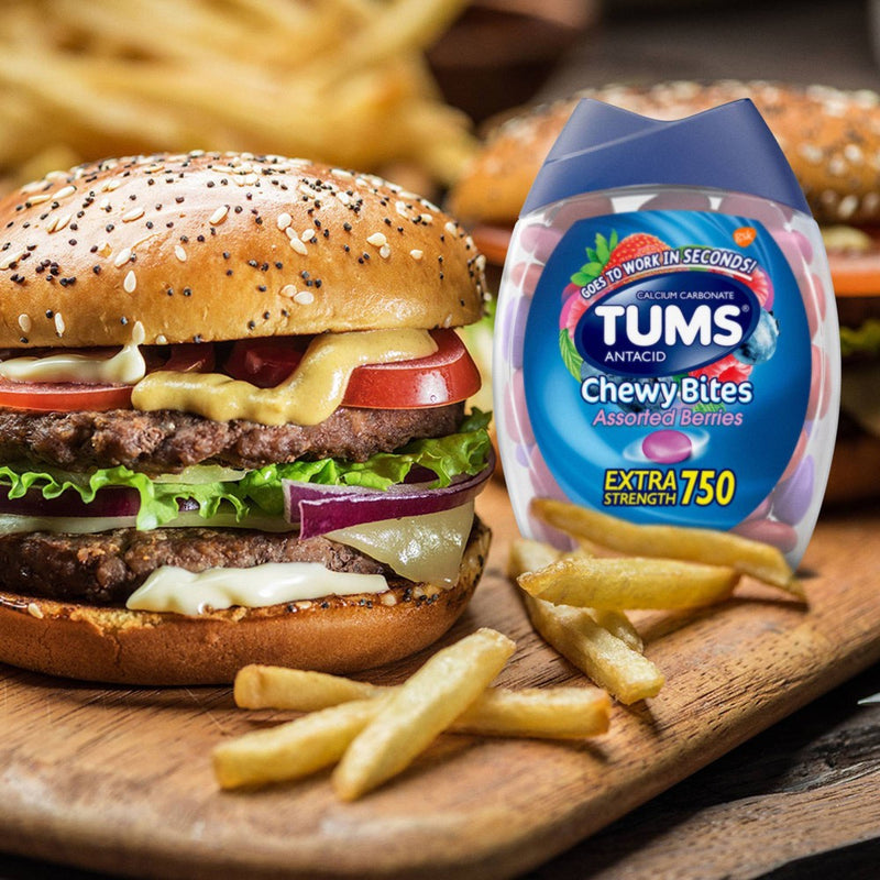 Tums Chewy Bites Extra Strength Antacid Assorted Berry 60ct