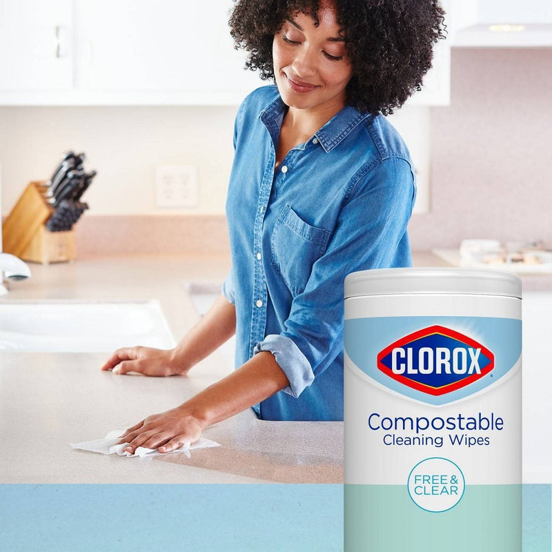 Clorox Compostable Wipes - Free & Clear - 75ct