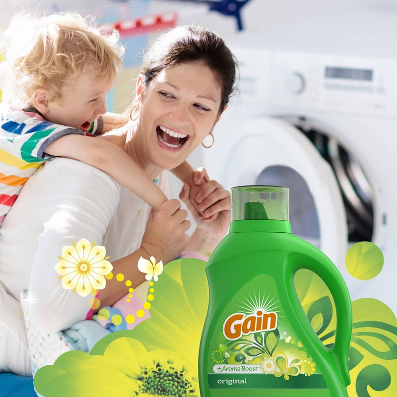 Gain + Aroma Boost Original Scent HE Compatible Liquid Laundry Detergent - 113 fl oz