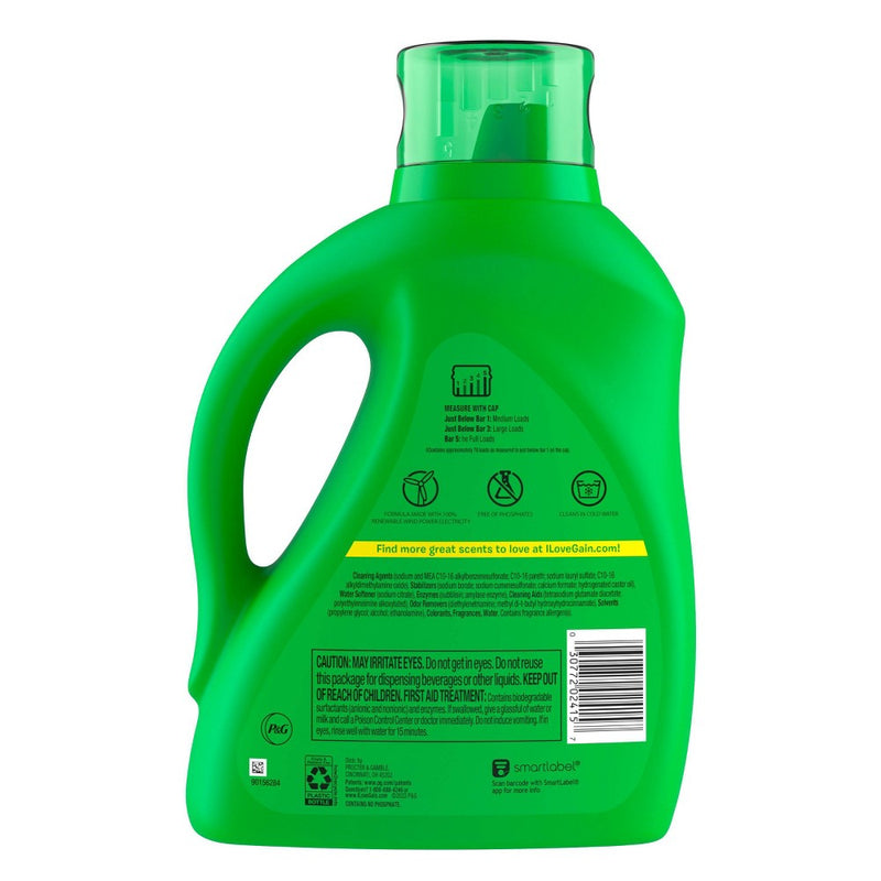 Gain + Odor Defense Super Fresh Blast Scent HE Compatible Liquid Laundry Detergent - 113 fl oz