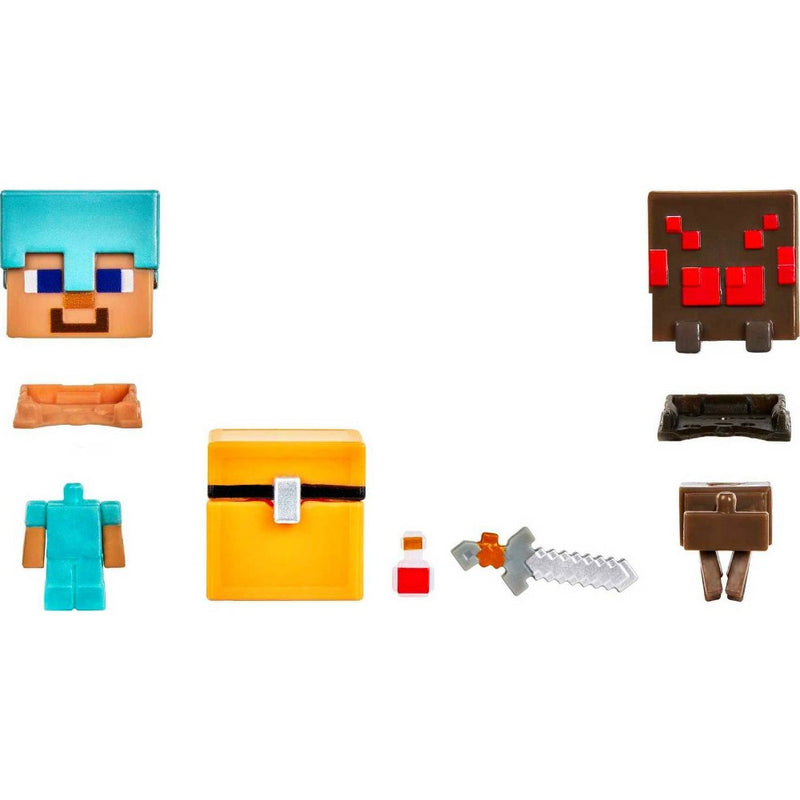 Minecraft Mob Head Minis Spider Slaying Steve Figures