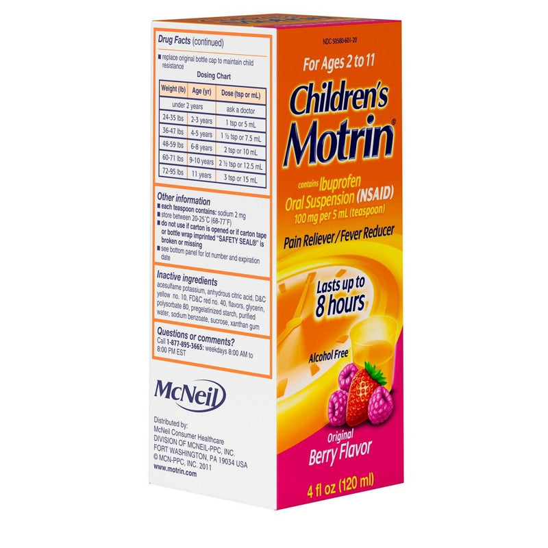 Children's Motrin Pain Reliever/Fever Reducer Liquid - Ibuprofen (NSAID) - Berry - 4 fl oz