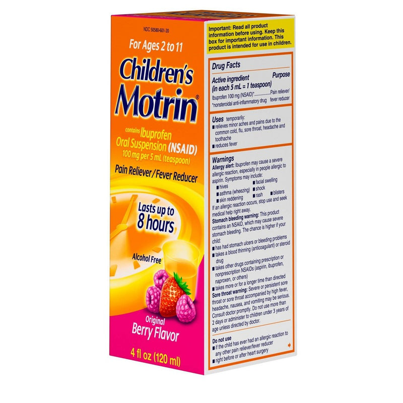 Children's Motrin Pain Reliever/Fever Reducer Liquid - Ibuprofen (NSAID) - Berry - 4 fl oz