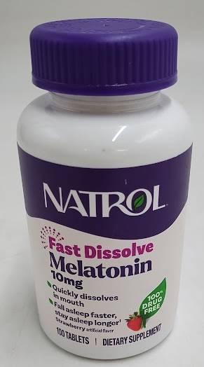 Natrol Melatonin 10mg Fast Dissolve Tablets -Strawberry- 100ct.EXP:03/27