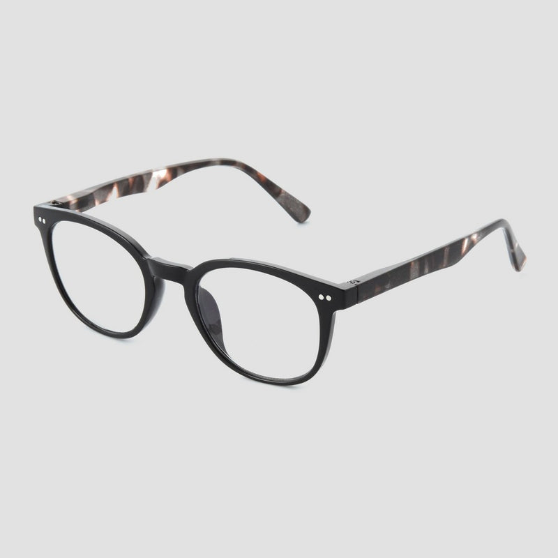 Women's Shiny Plastic Round Blue Light Filtering Glasses - Universal Thread™ Black Wash