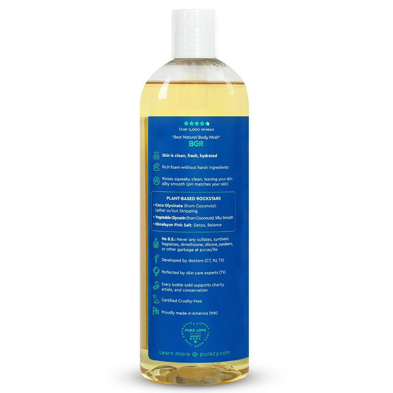 Puracy Natural Body Wash Shower Gel - Citrus & Sea Salt - 12 fl oz