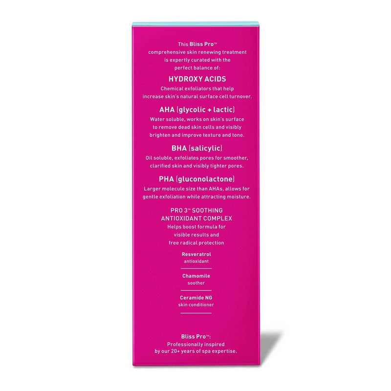 bliss Pro 11.8% AHA, BHA, PHA Liquid Exfoliant - 4 fl oz