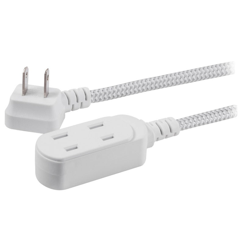 Philips 8' 3 Outlet Indoor Polarized Extension Cord Gray/White