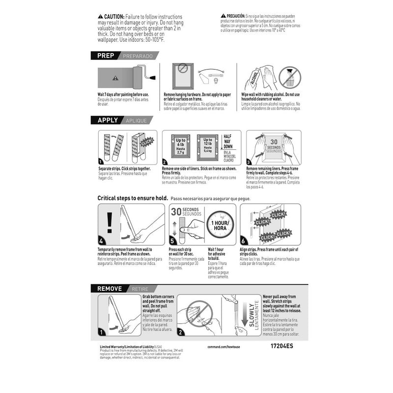 Command 5lbs Picture Hanging Strips White