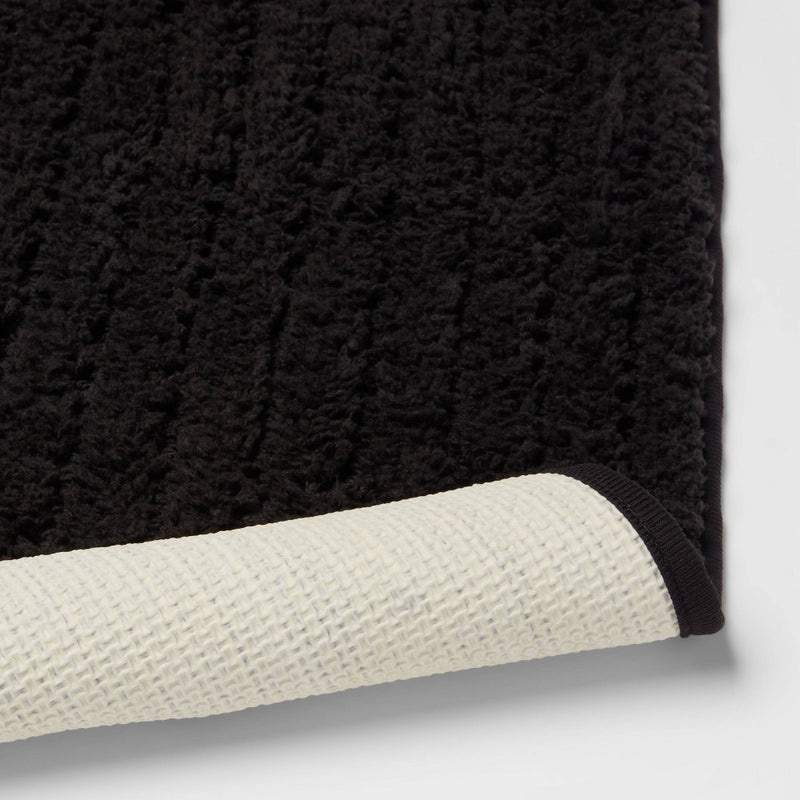 2pk Quick Dry Bath Rug Set Washed Black - Threshold™