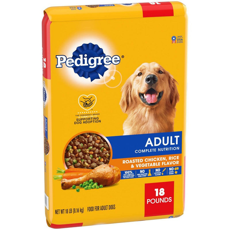 Pedigree Roasted Chicken, Rice & Vegetable Flavor Adult Complete Nutrition Dry Dog Food - 18lbs (LOCAL PICKUP ONLY)