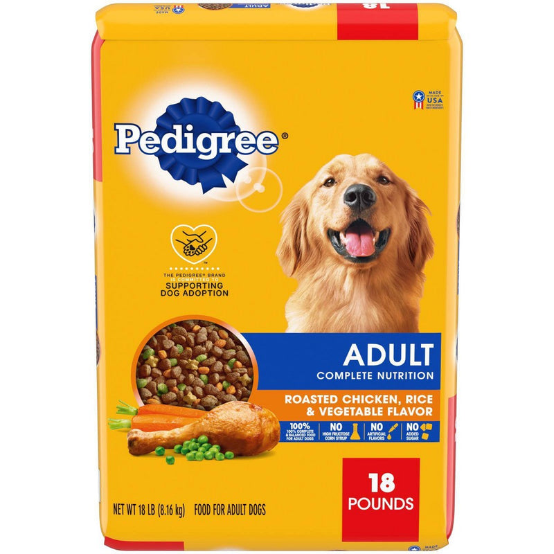 Pedigree Roasted Chicken, Rice & Vegetable Flavor Adult Complete Nutrition Dry Dog Food - 18lbs (LOCAL PICKUP ONLY)