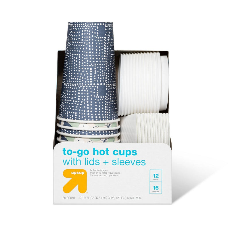 Hot Cup and Lid - Olive Leaf - 16oz/12ct - up & up™