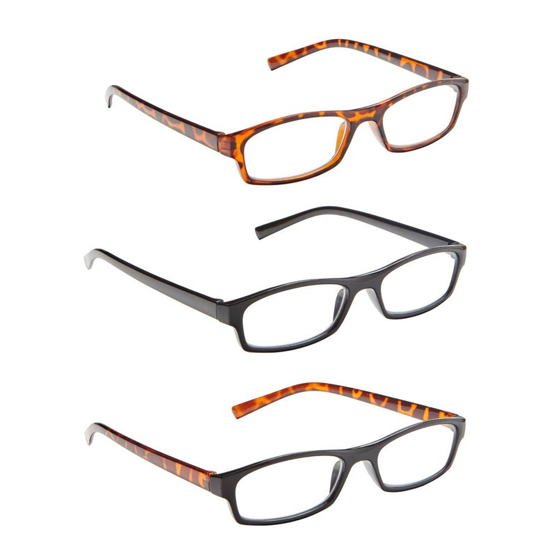 ICU Eyewear Oval Plastic Reading Glasses +1.25 - 3pk