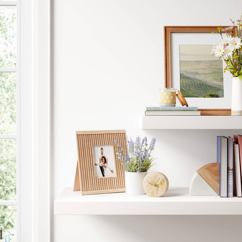 16" x 13" Matted to 8" x 10" Wood Wall Frame Midtone Woodgrain - Threshold™