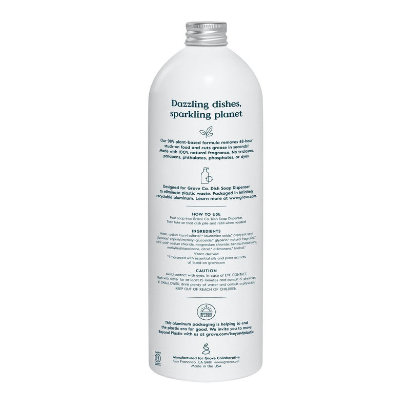 Grove Co. Liquid Dish Soap Refill - Lemon Eucalyptus & Mint - 32 fl oz