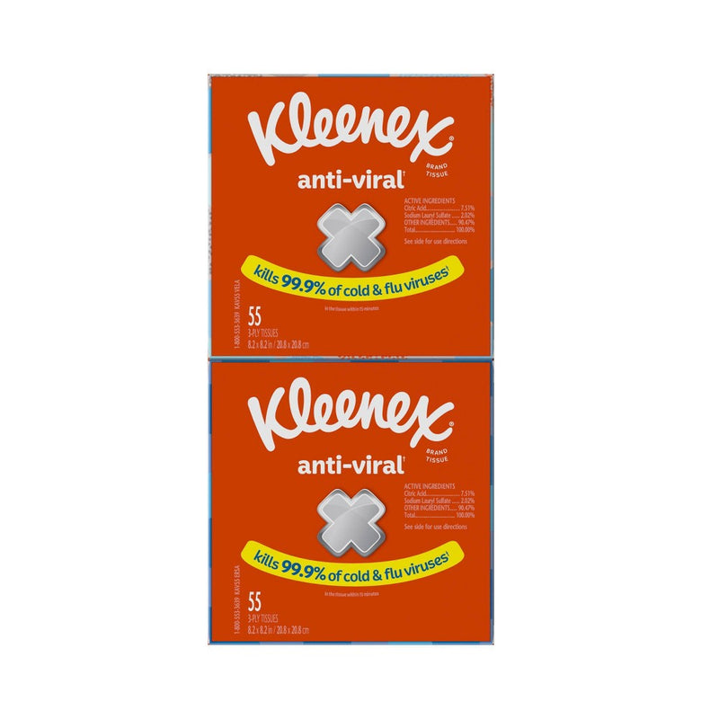 Kleenex Anti-Viral 3-Ply Facial Tissue - 4pk/55ct
