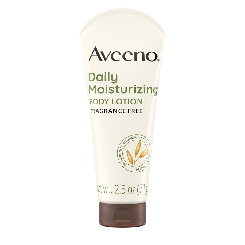 Aveeno Daily Moisturizing Body Lotion for Dry Skin with Soothing Prebiotic OatFragrance-Free - 2.5 oz
