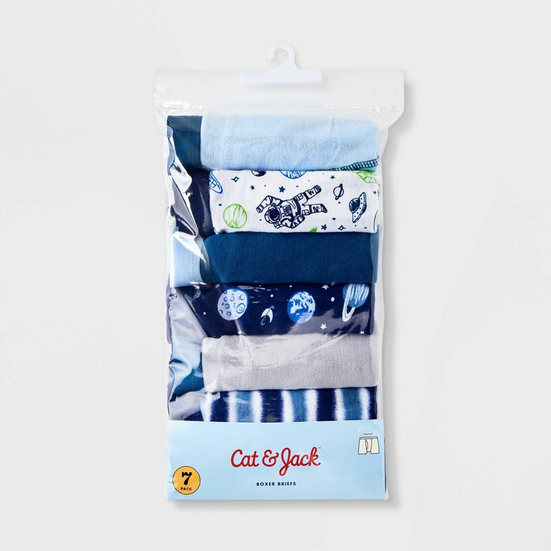 Boys' 7pk Space Boxer Briefs - Cat & Jack™ S