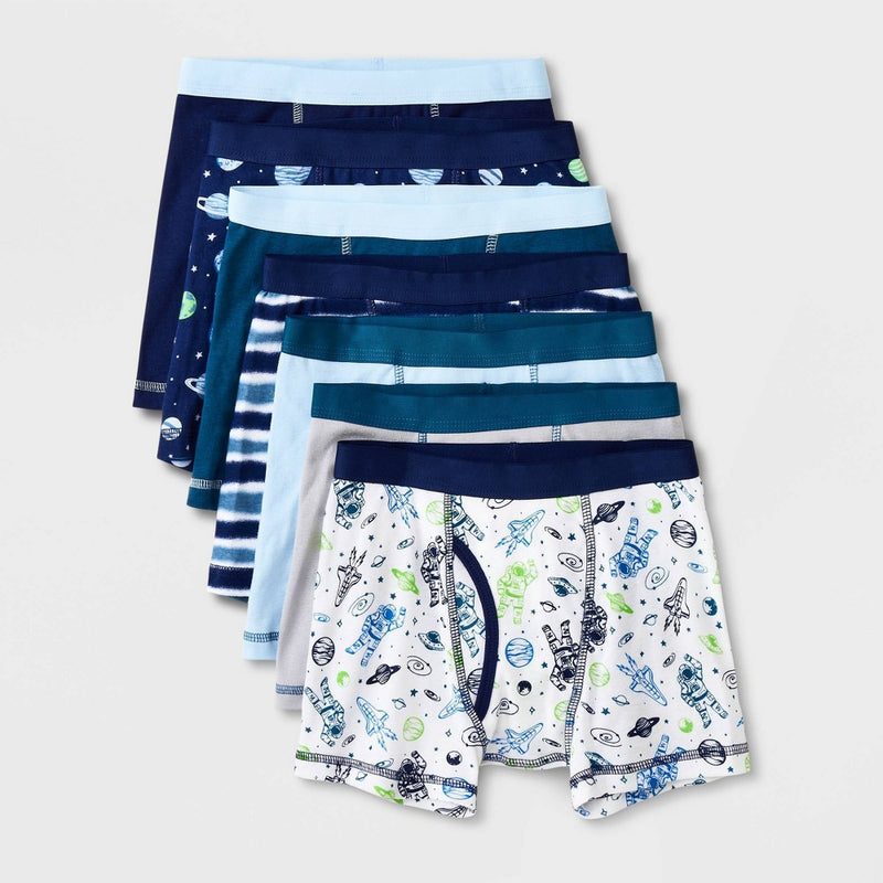 Boys' 7pk Space Boxer Briefs - Cat & Jack™ S