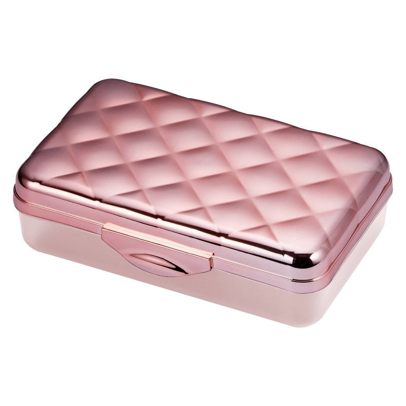 Quilted Metallic Pencil Box Rose Gold - It's Academic