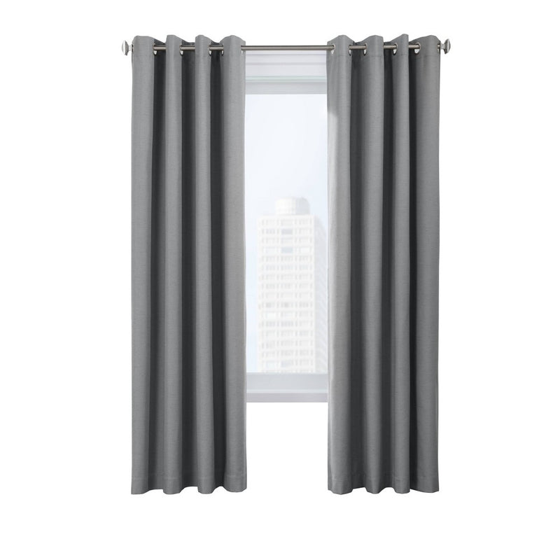 Set of 2 (84"x52") Suprema Grommet Top Blackout Curtain Panels Gray - Thermaplus