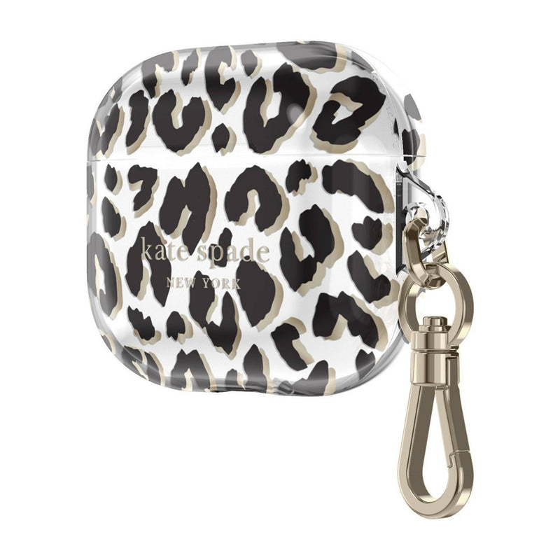 Kate Spade New York Protective AirPods (3rd generation) Case - City Leopard Black/Gold Foil/Clear