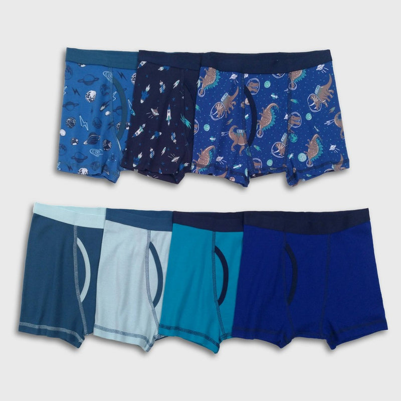 Boys' 7pk Space Boxer Briefs - Cat & Jack™ Blue L
