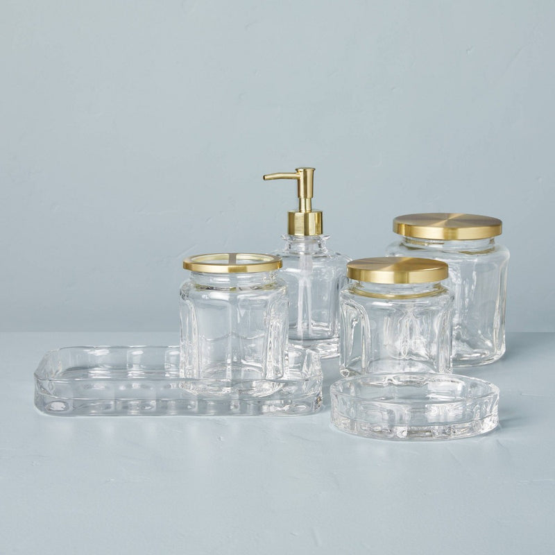 Sculpted Glass Soap Dish Clear - Hearth & Hand™ with Magnolia