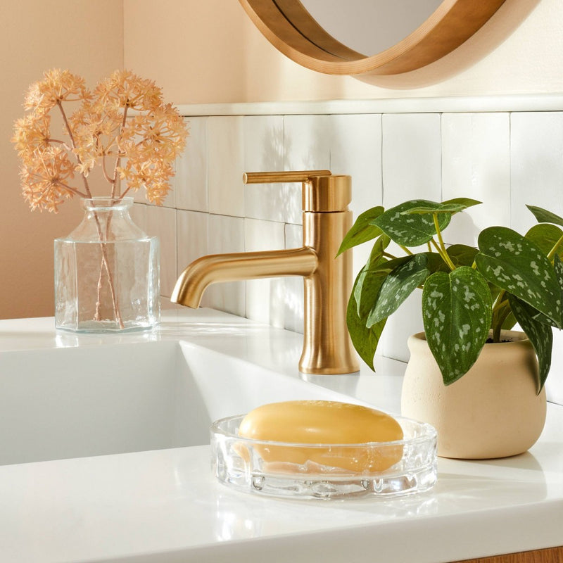 Sculpted Glass Soap Dish Clear - Hearth & Hand™ with Magnolia
