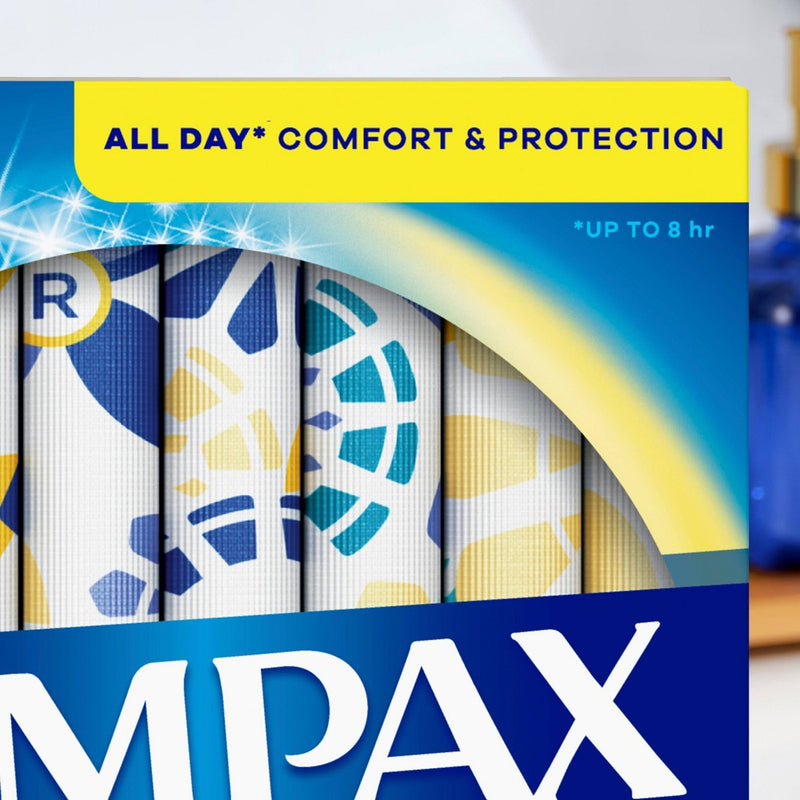 Tampax Pearl Tampons Trio Pack with Plastic Applicator and LeakGuard Braid - Light/Regular/Super Absorbency - Unscented - 64ct