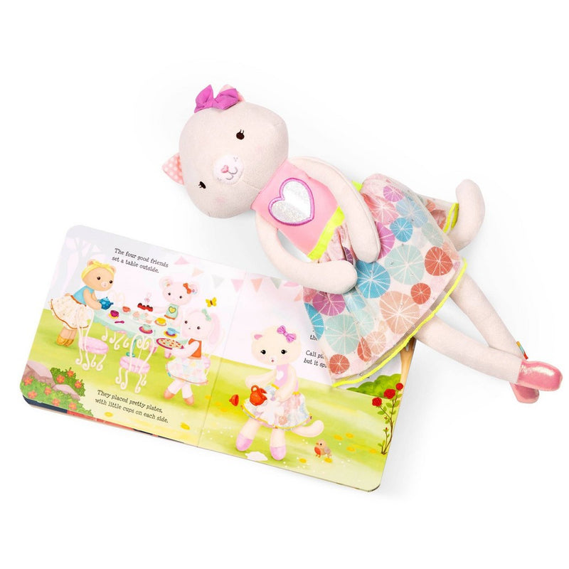 B. toys Plush Cat, Board Book & Tea Set - Tippy Toes Cali Cat