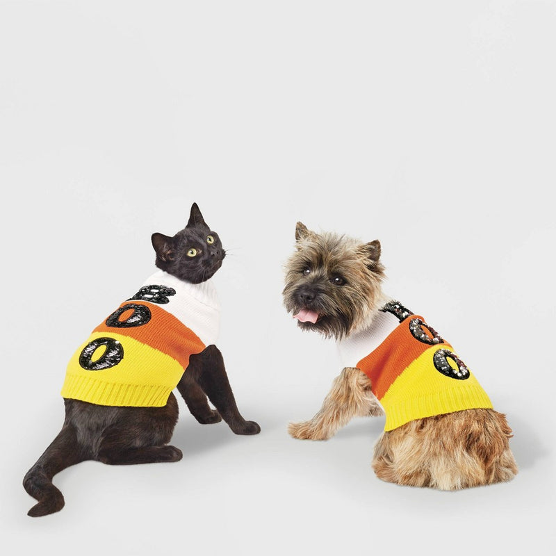 Halloween Candy Corn Boo Dog and Cat Sweater - XS - Hyde & EEK! Boutique