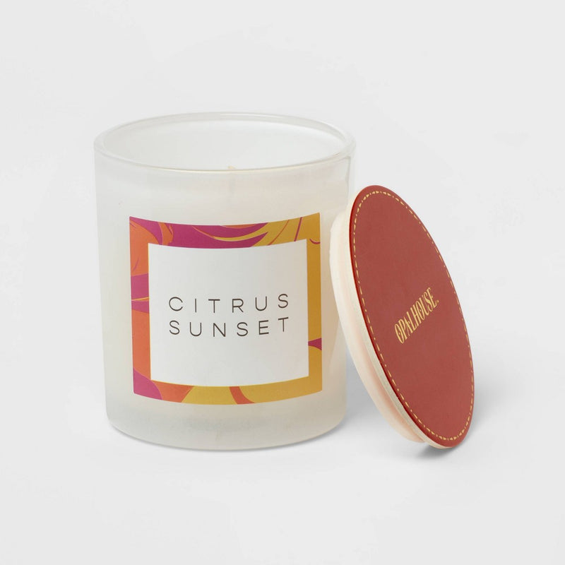 Milky Glass Jar Candle Citrus Sunset - Opalhouse