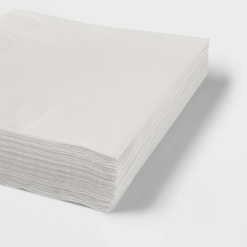 30ct Lunch Napkins White - 075020100740