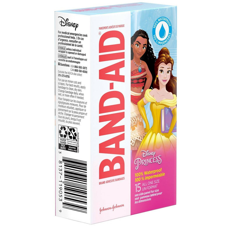 Band-Aid Disney Princess Waterproof Bandages - 15ct