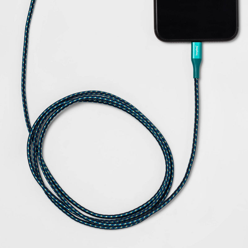 6' Lightning to USB-A Braided Cable - heyday Ocean Teal/Navy