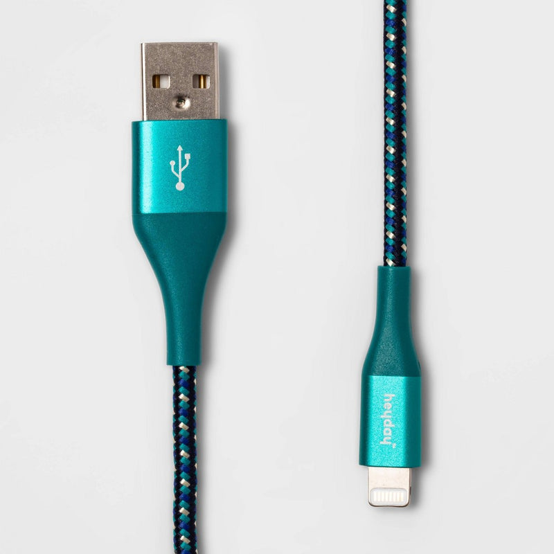 6' Lightning to USB-A Braided Cable - heyday Ocean Teal/Navy