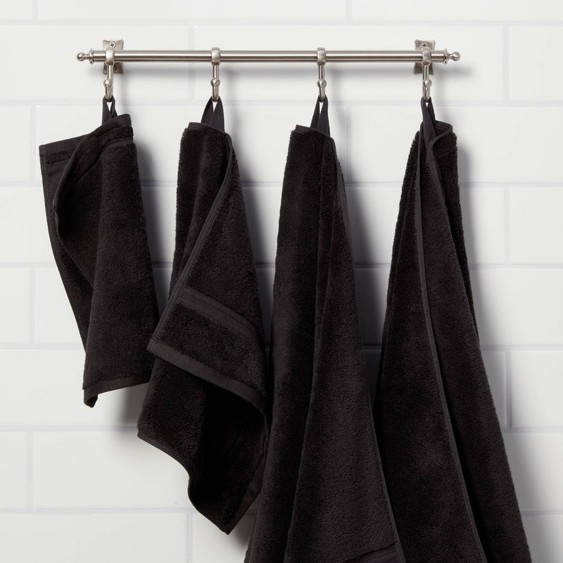 Antimicrobial Washcloth Black - Threshold
