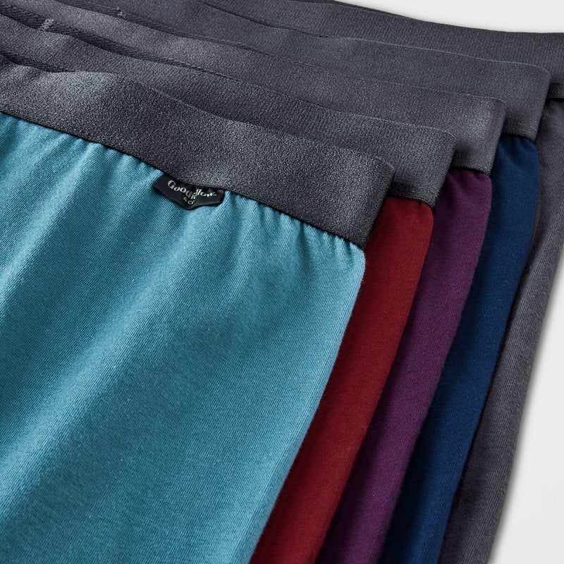 Men's Boxer Briefs 5pk - Goodfellow & Co Plum Purple/Burgundy/Teal Blue M