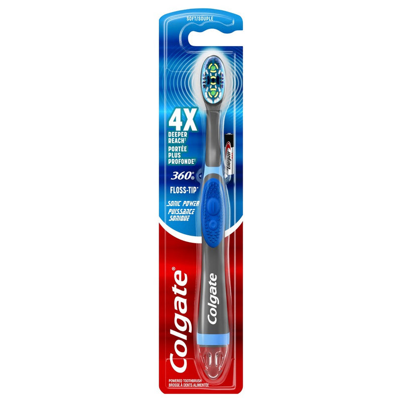 Colgate 360 Total Advanced Floss-Tip Sonic Powered Vibrating Soft Toothbrush