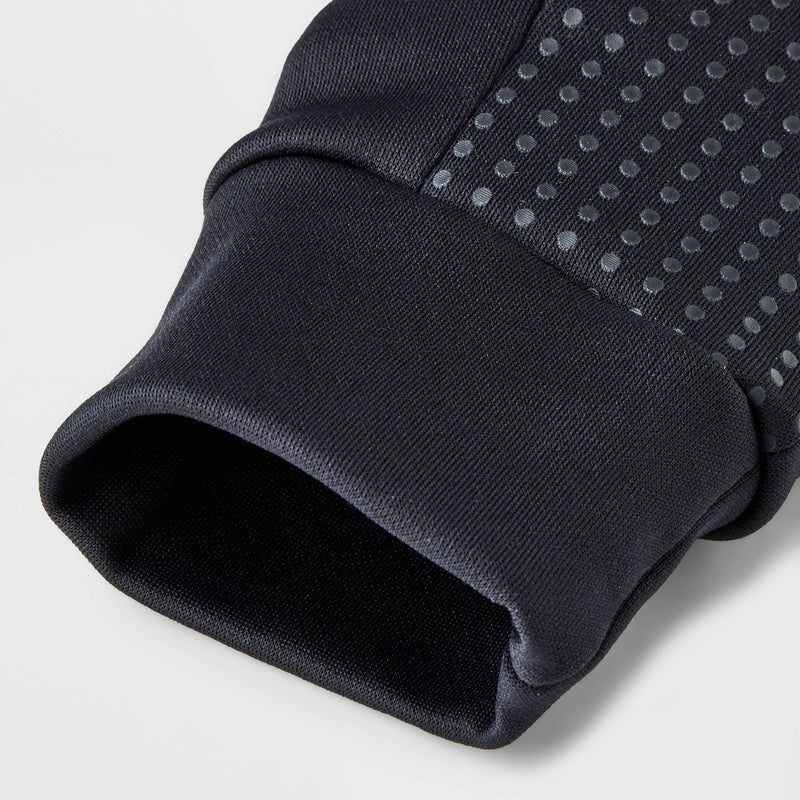 Boys' Solid Onyx Running Gloves - All in Motion Black 8-14