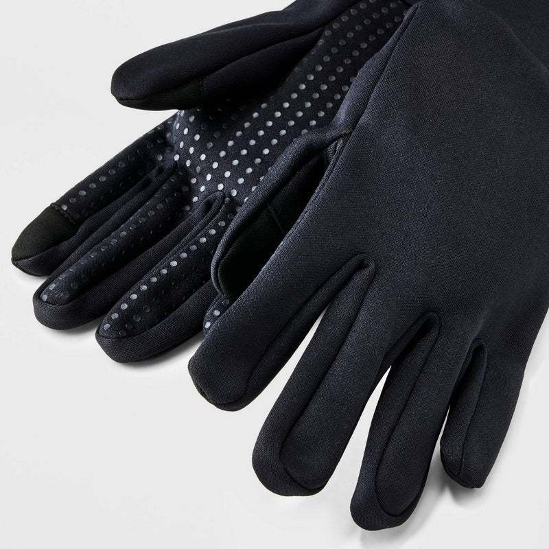 Boys' Solid Onyx Running Gloves - All in Motion Black 8-14
